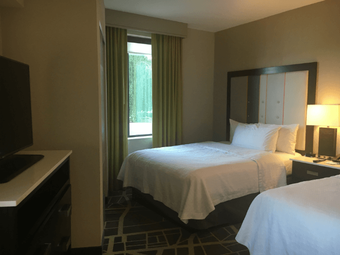 Homewood Suites Savannah bedroom interior beds