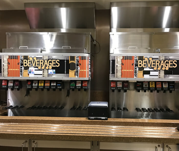 drink machines in Disney's All Star Music Resort food court