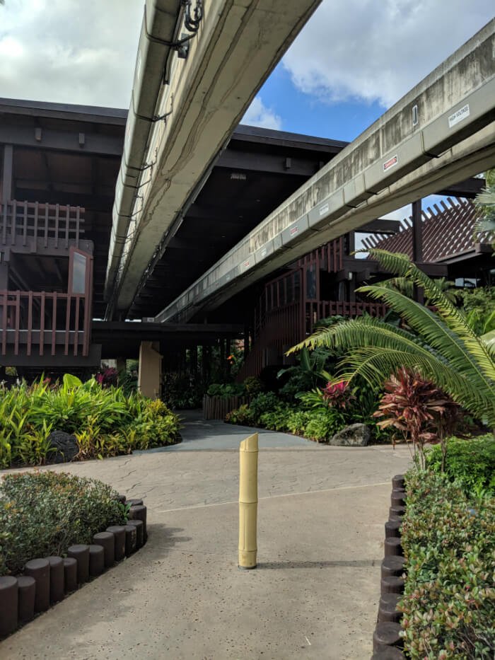 monorail at Polynesian Village Resort's Great Ceremonial House