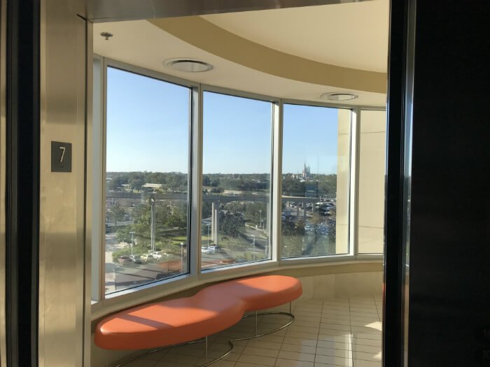 Bay Lake Tower window view of Magic Kingdom