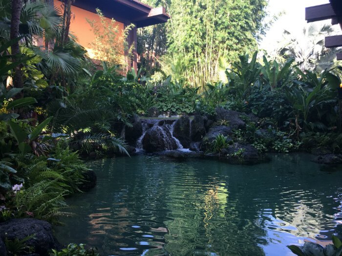 Themed Water Scene Outside Disney's Polynesian Village Resort