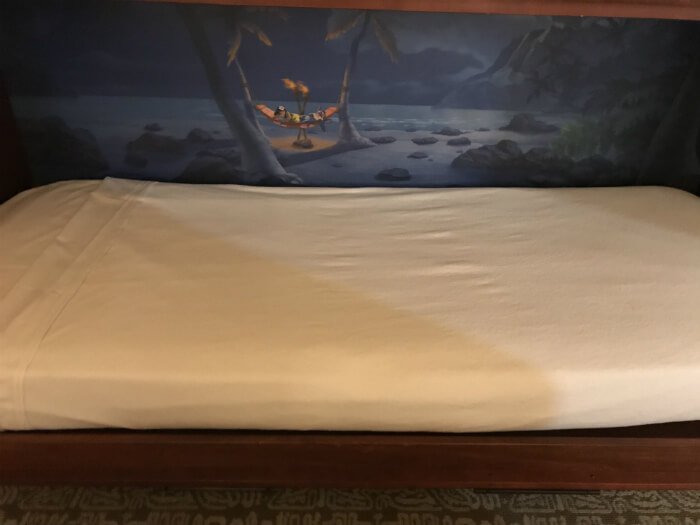 Polynesian Village Resort pull down bed with Lilo & Stitch picture