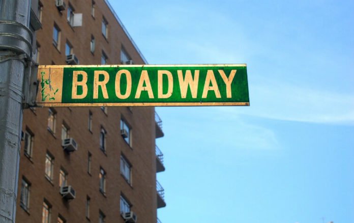 Broadway sign New York City theater district