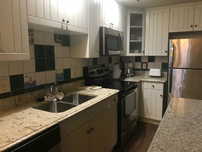 disney hilton head resort one bedroom kitchen refrigerator, stove