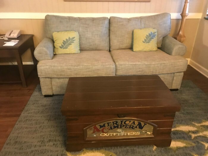 sofa in living room of 1 bedroom villa Disney's Hilton Head resort hotel