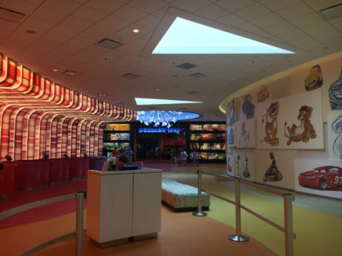 Art of Animation lobby family friendly decorations