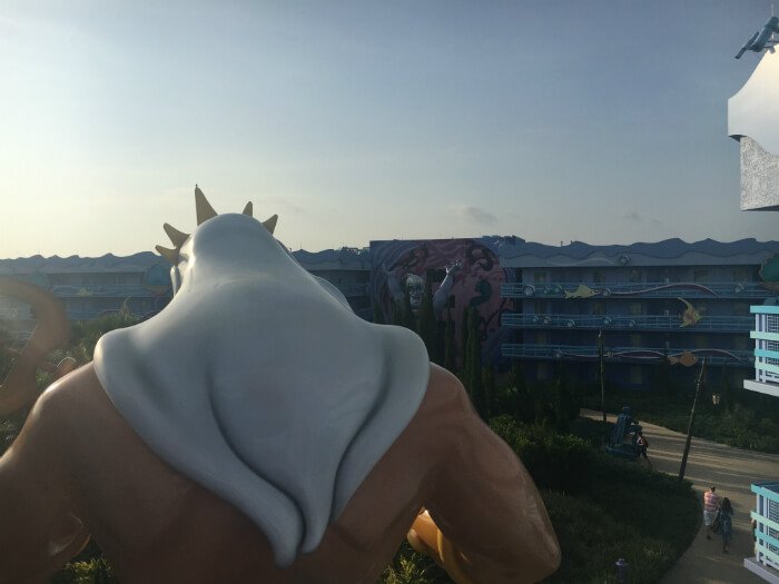 balcony view of Little Mermaid section of Disney's Art of Animation resort hotel