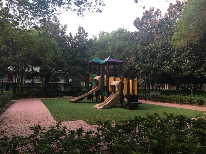 children's playground at Disney's Port Orleans French Quarter hotel