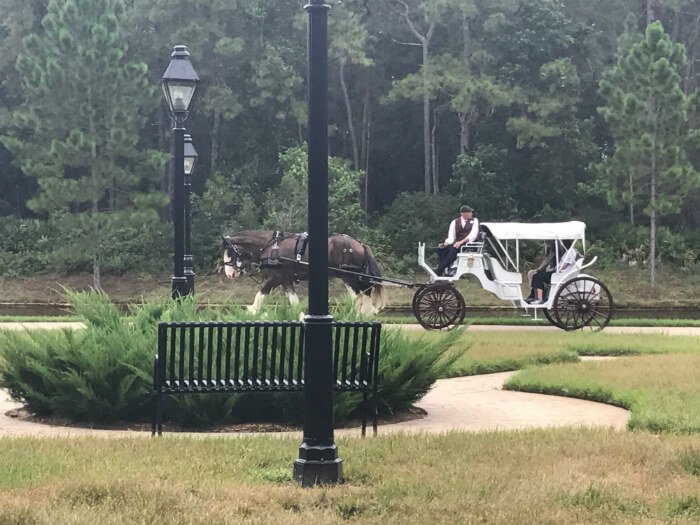 horse and carriage ride at Disney's Port Orleans French Quarter hotel