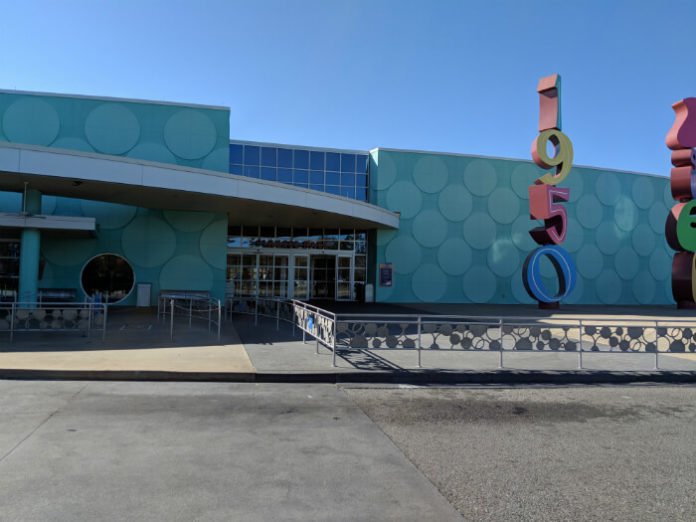 outside Disney's Pop Century Resort main building & food court