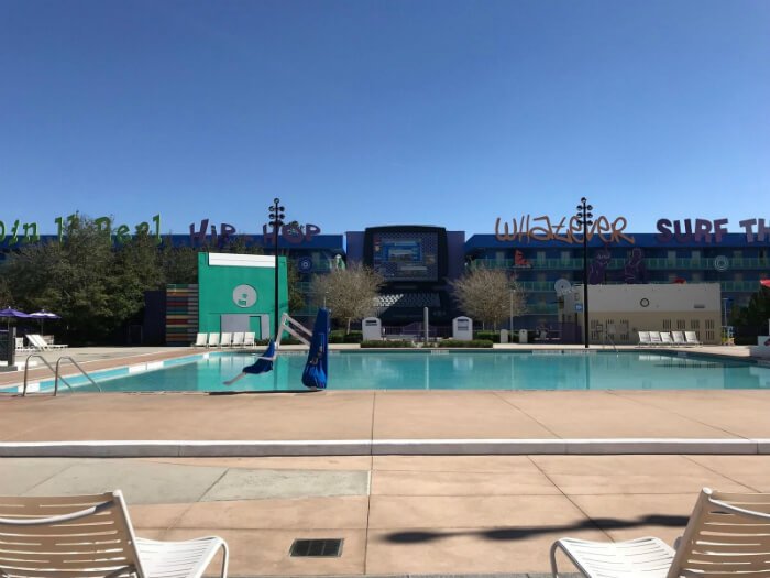 Computer Pool in 1990s section of Disney's Pop Century Resort hotel