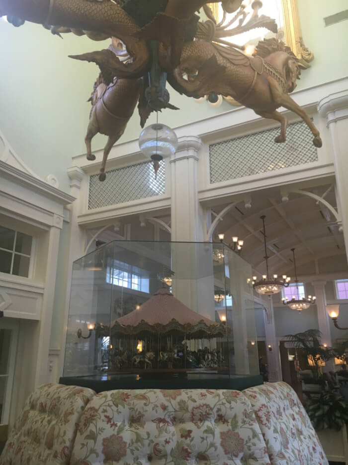 Picture with a great view of carousel decoration & mobile at Disney's Boardwalk Inn