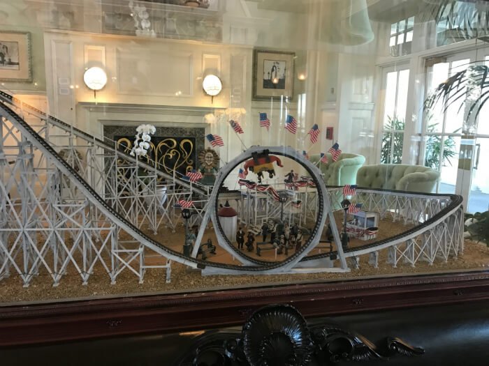 Beautiful roller coaster replica on display at Disney's Boardwalk Inn