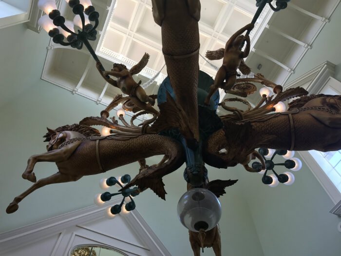 Gorgeous seahorse & cupid fan in lobby of Disney's Boardwalk Inn