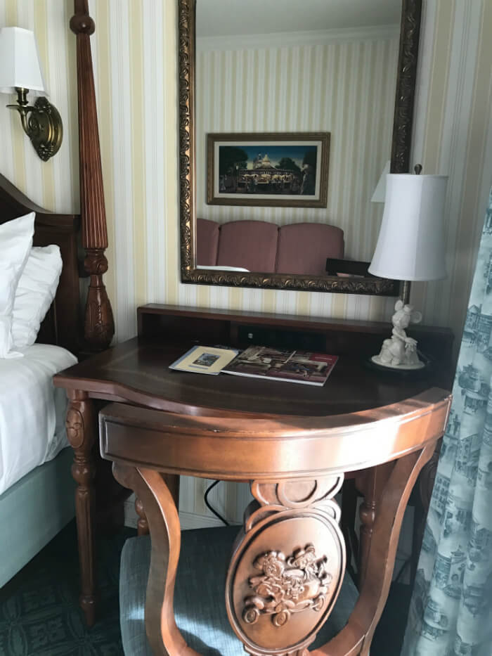 Beautiful themed desk & lamp at Disney's Boardwalk Inn in Orlando