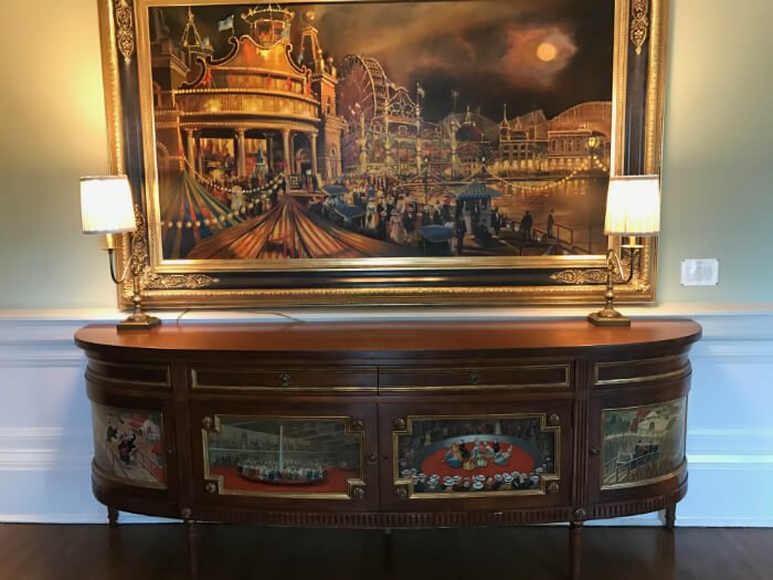 Beautiful furniture & picture with amusement park theme at Disney's Boardwalk Inn