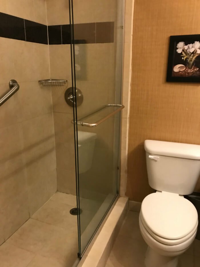 Spacious Shower & bathroom at Wyndham Pittsburgh Downtown