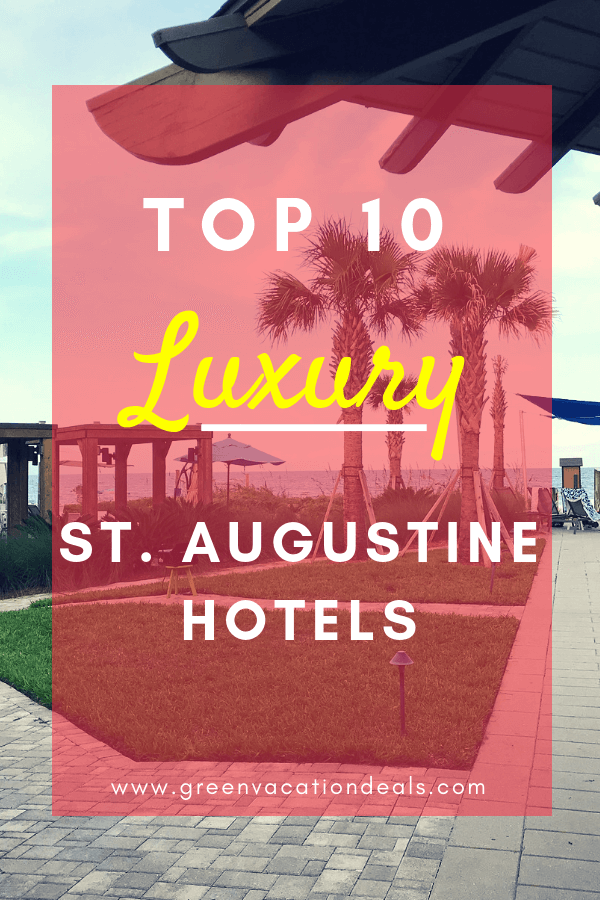 St. Augustine, Florida is America’s oldest city with so much to see & do. If you want to visit St. Augustine & do it in style, consider booking one of these hotels, ranked as the best First Coast luxury hotels: The Collector Luxury Inn & Gardens, World Golf Village Renaissance, Casa Monica, Pearl of the Sea Luxury Bed & Breakfast, Ocean Gate at Hibiscus, Sand Castle, Southern Tides, Water Street Vacations, Hammock Beach a Salamander Golf & Spa Resort, Sawgrass Marriott