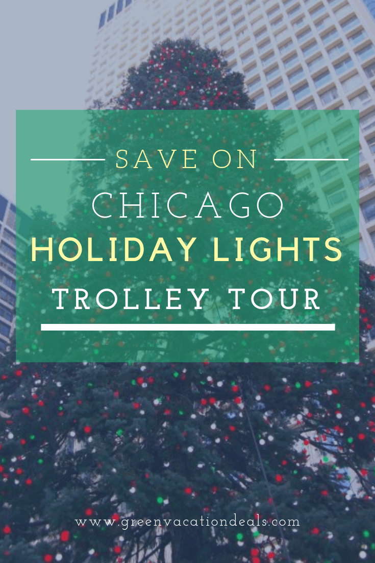 Discount price for Chicago Holiday Lights Trolley Tour. Tour begins at Palmer House Hilton in downtown Chicago, stops at Lincoln Park Zoo. Walk around & enjoy ZooLights. See Magnificent Mile, State Street & Daley Plaza with Christmas tree & lights, Macy's display. 20 minute stop at Christkindlmark, find unique gifts like hand blown & hand painted ornaments, German nutcrackers, cuckoo clocks, beer steins. Enjoy savory & sweet foods, candied treats & Gluhwein (hot spiced wine)