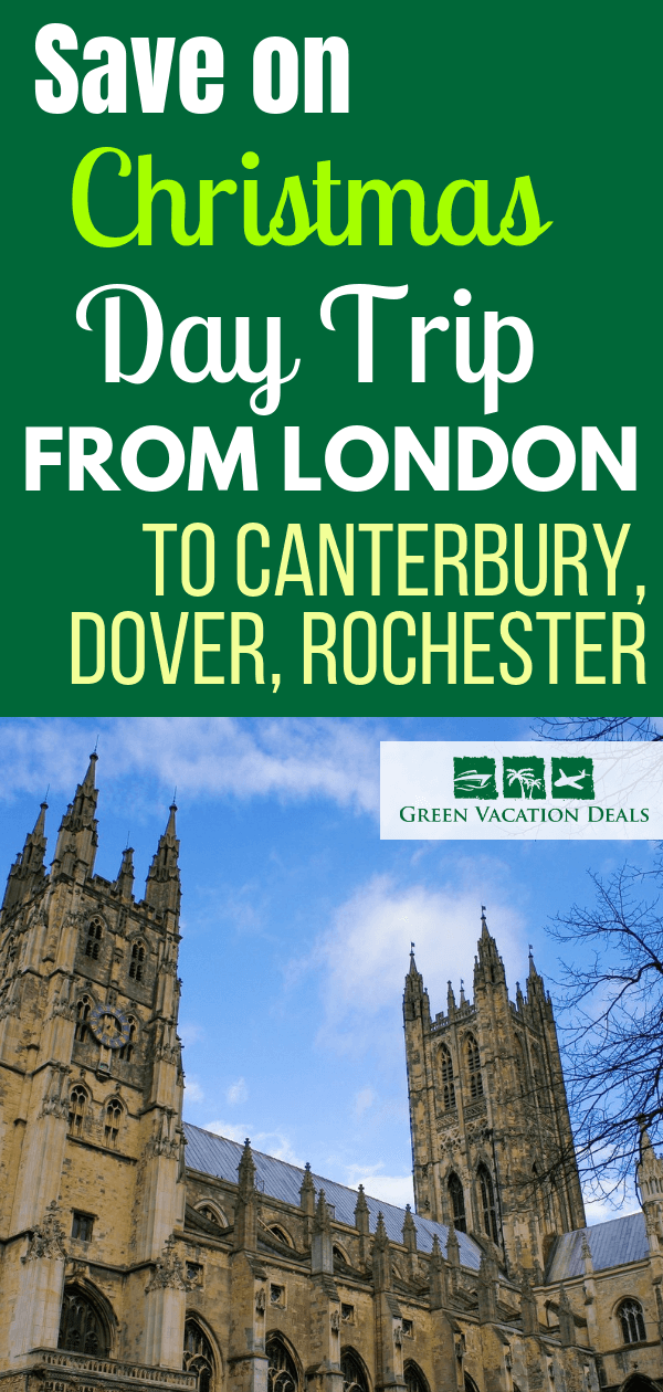 15% off Christmas Day Trip from London, England. First head to Canterbury (made famous by Chaucer), attend the Christmas services in the famous cathedral & have Christmas lunch (traditional roast turkey, pudding, etc.). Then snap great pictures at the viewpoint to the White Cliffs of Dover. Next take a walking tour of Rochester. Book lovers will enjoy seeing famous locations from Charles Dickens works. Also see medieval 11th Century Cathedral & 12th Century Castle