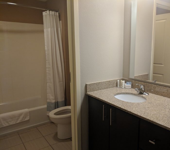 Picture of bathroom area for review of TownPlace Suites Mooresville North Carolina