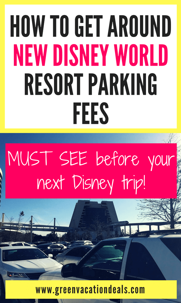 In case you haven’t heard, Disney has announced that they will now be charging parking fees at their hotels: $13/night for All Star Resorts, Art of Animation, Pop Century; $19/night for Caribbean Beach, Coronado Springs, Port Orleans (French Quarter & Riverside), Fort Wilderness; $33/night for Contemporary, Polynesian, Wilderness Lodge, Animal Kingdom Lodge, Old Key West, Saratoga Springs, Beach & Yacht Club, Boardwalk, Grand Floridian. How you can get out of paying them