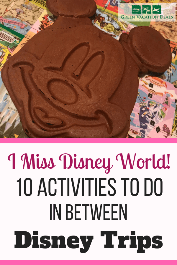 Do you miss Disney World? Here are activities you can do in between Disney World trips. Find out how to cook your favorite Disney dishes from the parks & festivals (including Mickey waffles!), how to watch videos while you exercise, listen to songs & sounds from Magic Kingdom, EPCOT, Animal Kingdom, Hollywood Studios, etc., get popcorn that takes like the parks, have family night WDW games, books to read and how to find a cheap way to get back to Disney World ASAP!