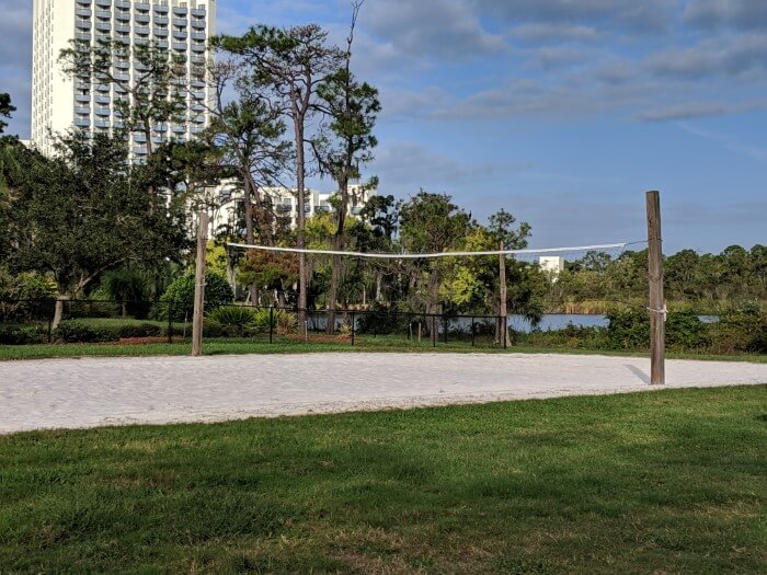 Disney Springs hotel at Walt Disney World with beach volleyball