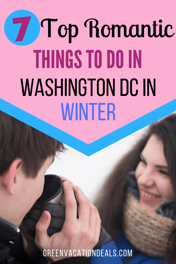 Best romantic activities & date night ideas in Washington DC in the winter. Get discounted prices for sunset cruises, ZooLights at Smithsonian's National Zoo, ice skating, couples massage, Holiday in the Park at Six Flags America mistletoe moment, Nightime Tour, etc.