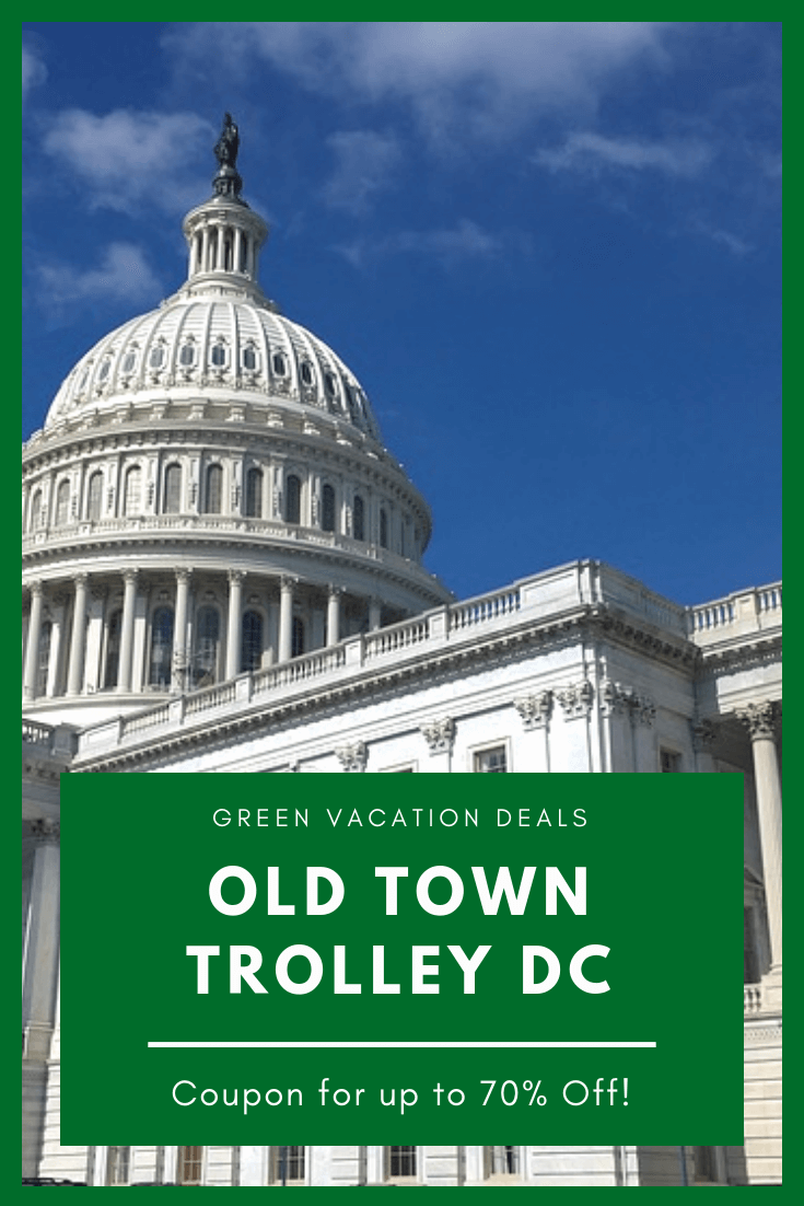 Save up to 70% on Old Town Trolley Tour in Washington DC. Includes 3 days hop-on, hop-off trolley access with stops at U.S. Capitol, White House, Holocaust Museum, Memorials (Lincoln, Jefferson, US Coast Guard, FDR), Smithsonian, Newseum, National Archives, Tomb of the Unknown Soldier, JFK gravesite, etc. Also get full tour of Arlington National Cemetery, fully narrated tours, etc.