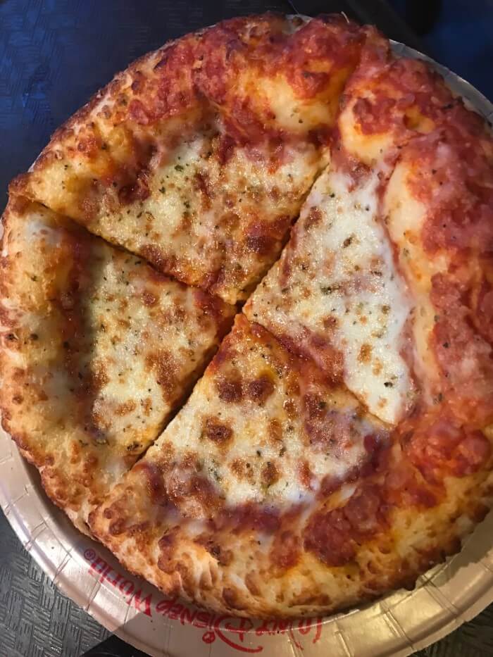 Get pizza before seeing Fantasmic at Hollywood Studios in Disney World Orlando