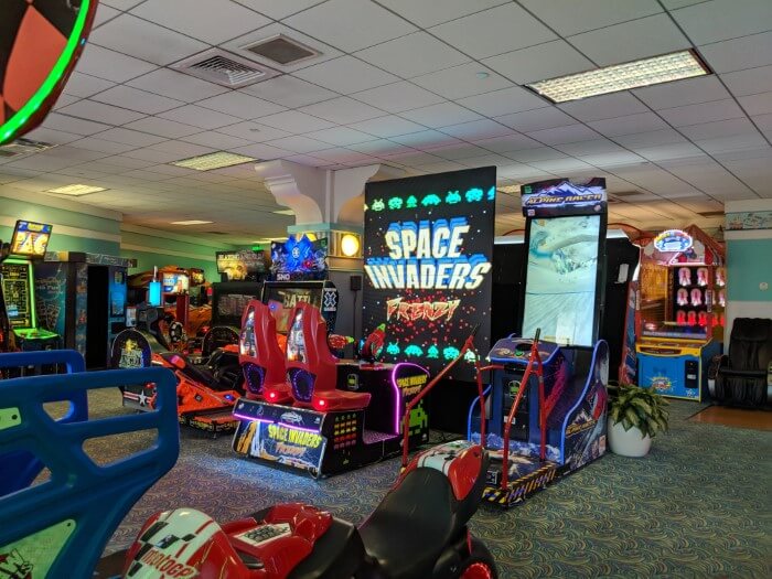 Classic & new games at arcade at Disney beach Club in orlando Florida