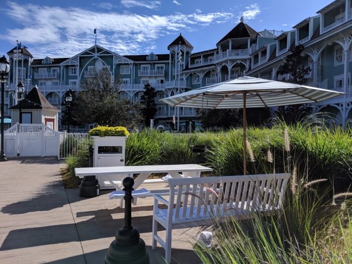 Disney's Beach Club has a beautiful relaxing exterior