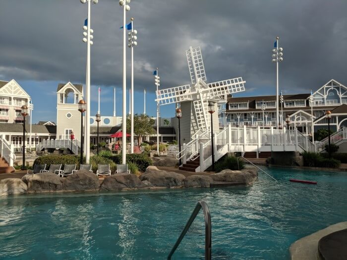 Nautical theming to pool at Disney's Beach & Yacht Club