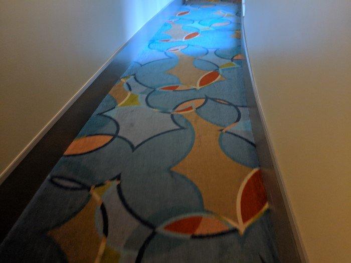 You can see Mickey in the rugs at Bay Lake Tower at Disney World