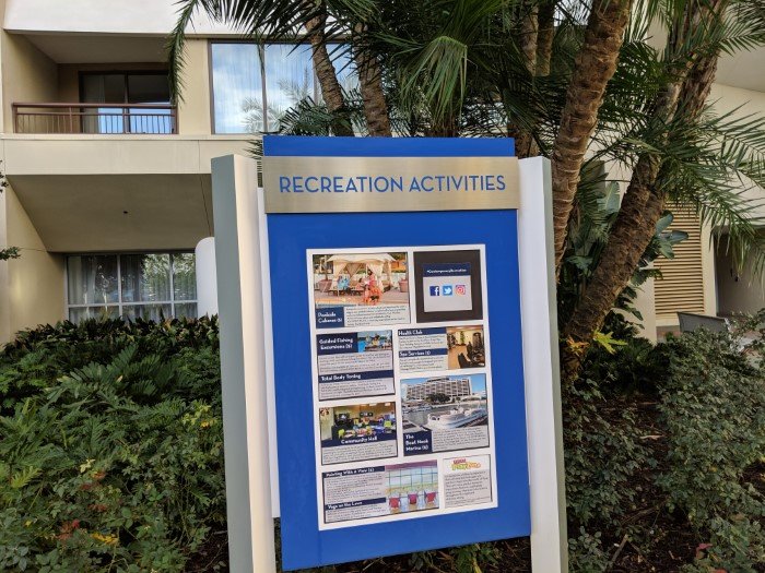 All the recreational activities available at Disney's Bay Lake Tower