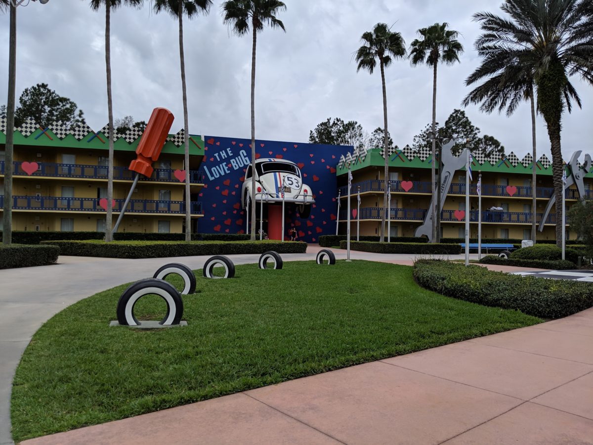 Disney's All Star Movies hotel has themed section to Disney animated & live action classic movies like the Love Bug