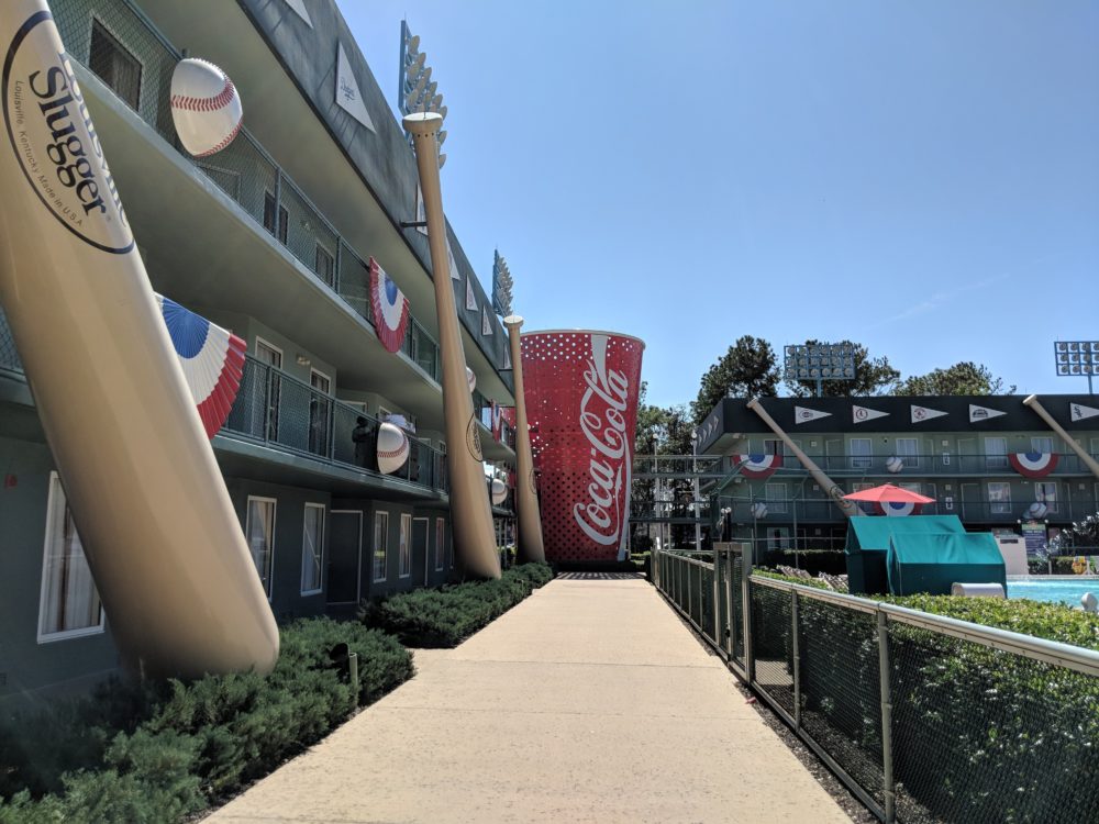 Baseball themed section of Disney's All Star Sports Resort in Orlando Florida