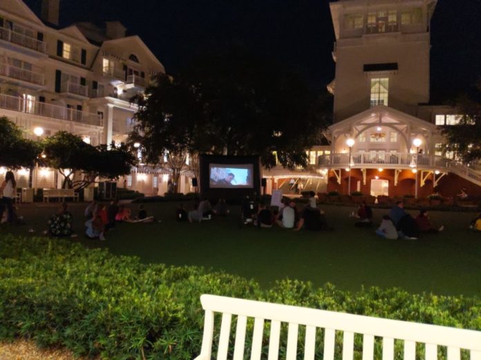 Movie Under the Stars at Boardwalk hotel at Walt Disney World is in a beautiful location