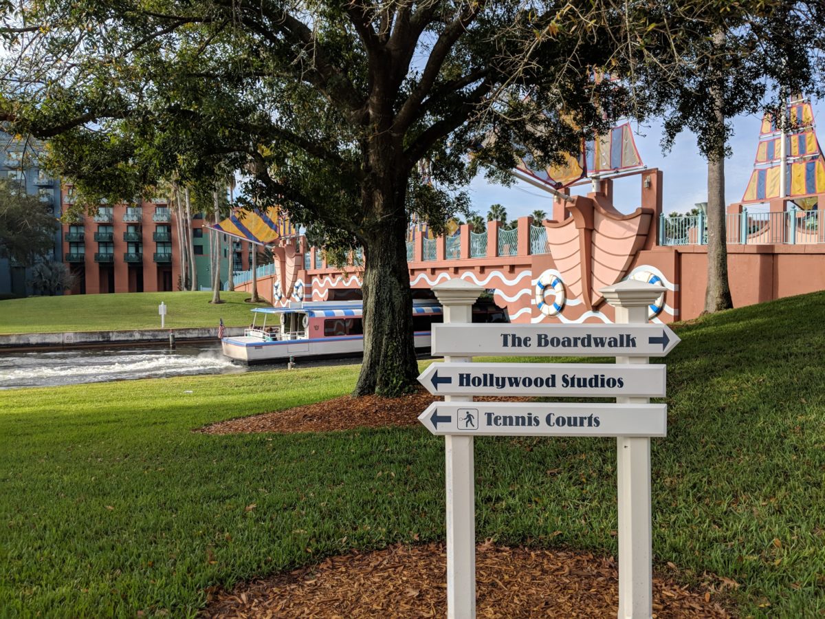 A picture of a boat headed to Hollywood Studios from Disney's Boardwalk Inn & DVC Villas