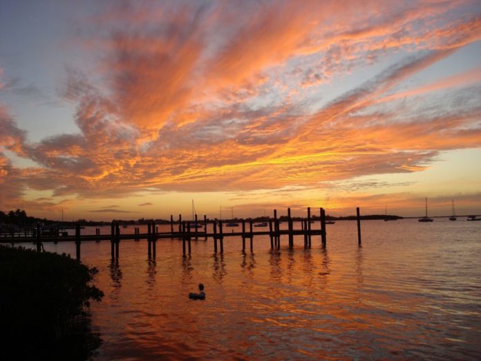 A picture of a sunset in Key Largo, Florida. Travel advice on the best luxury hotels in Key Largo