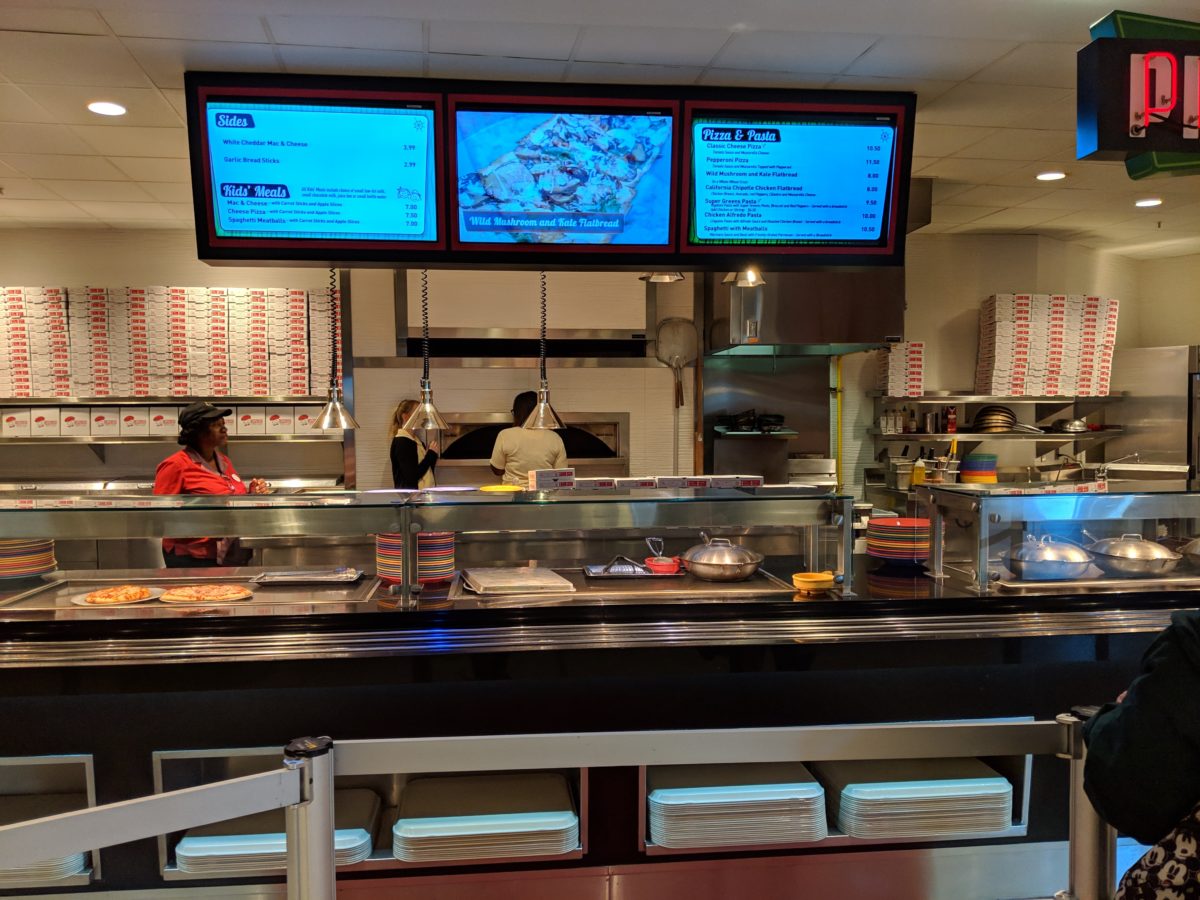 Pizza station at Bayliner Diner at Universal Orlando's Cabana Bay Beach Resort