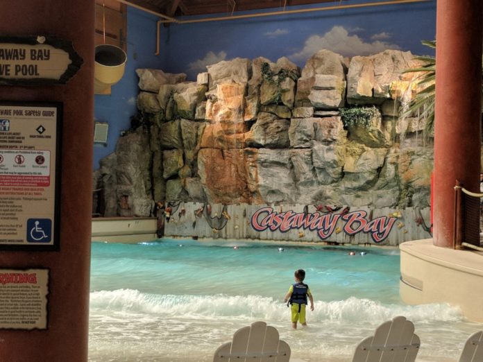 The wave pool at Castaway Bay Resort & Waterpark in Sandusky Ohio makes you feel like you're at a Caribbean beach