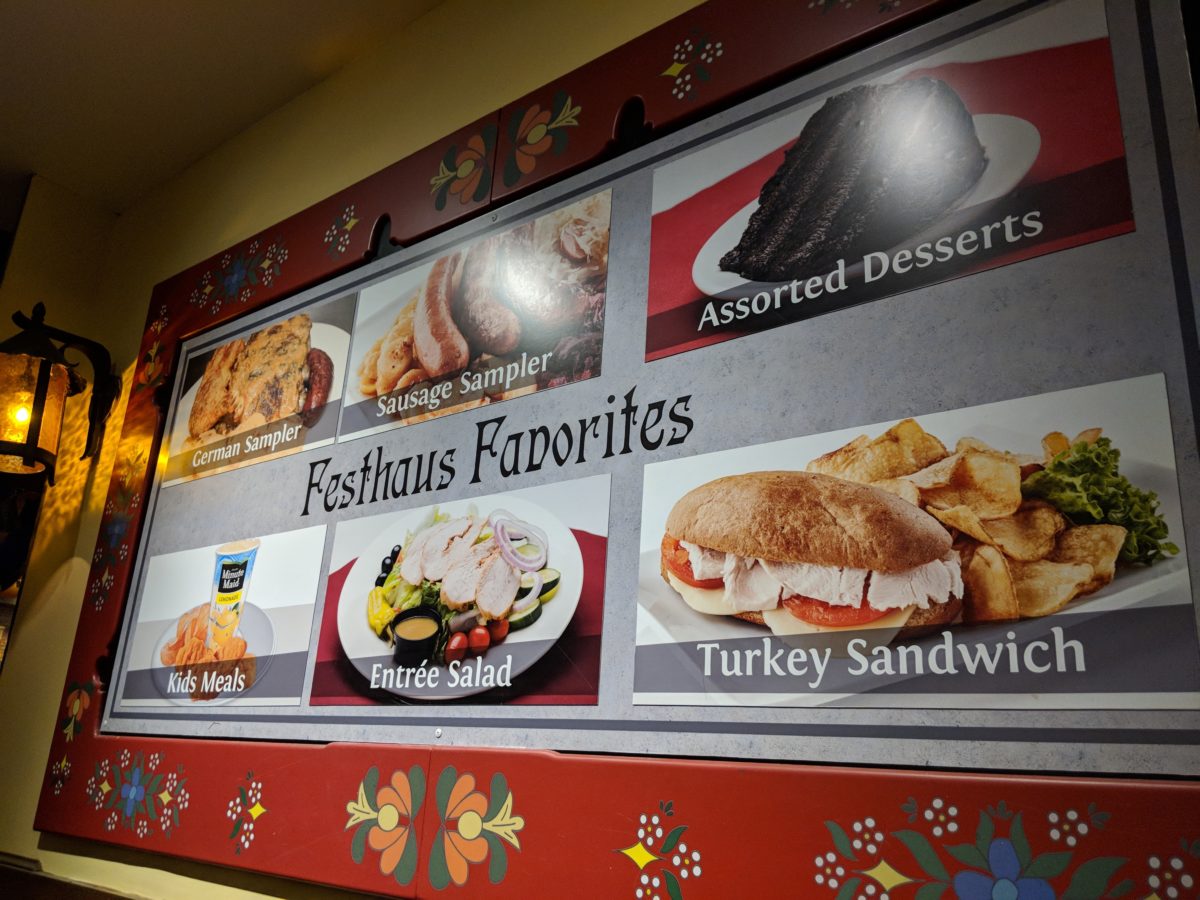 A picture of some of the German food you can get at Busch Gardens Williamsburg theme park in Virginia