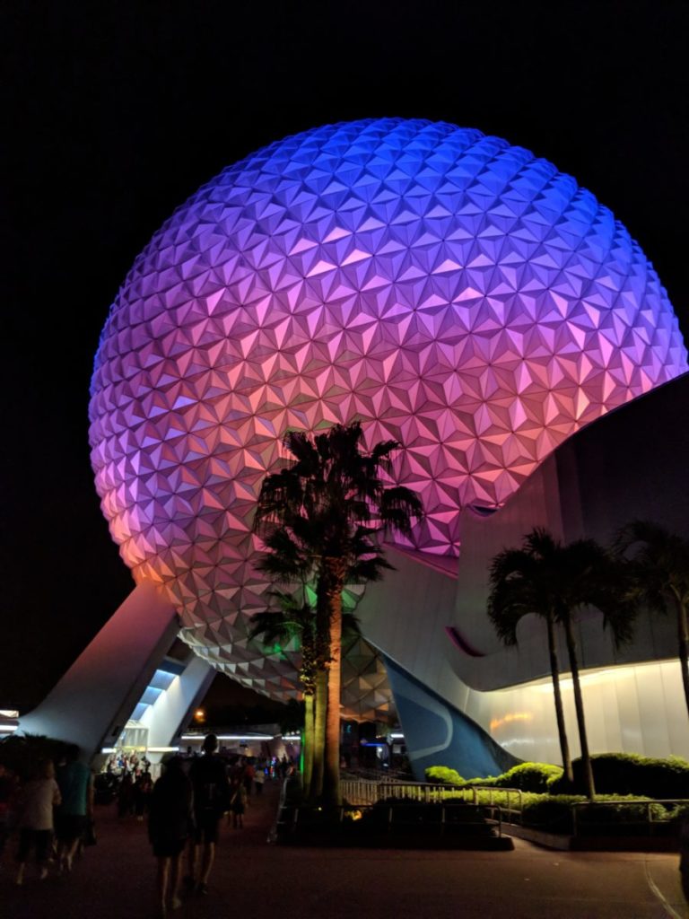 EPCOT at Disney World can get hot in the summer but you can avoid the heat by visiting the theme park at night