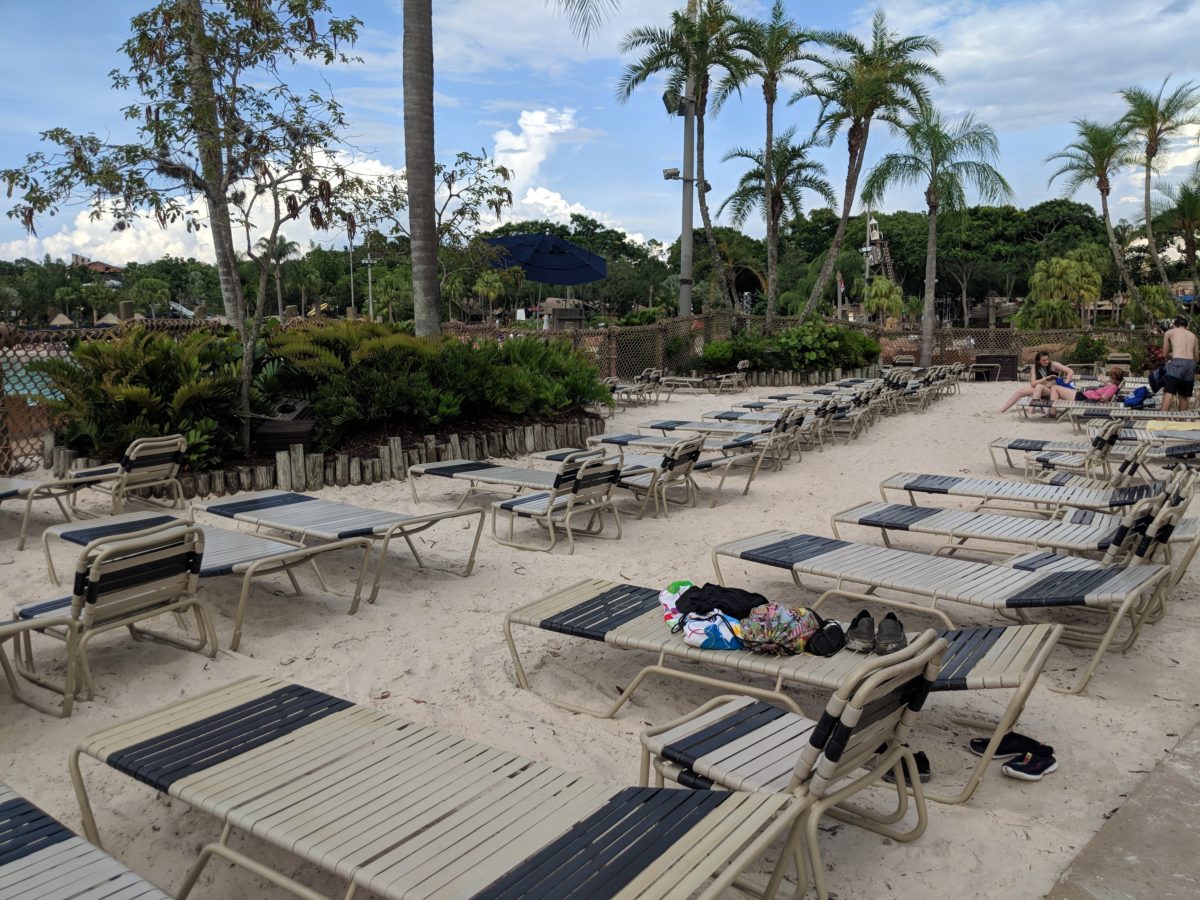 Escape the frentic pace of Disney World's other parks by laying out on the beach area of Disney's Typhoon Lagoon Water Park