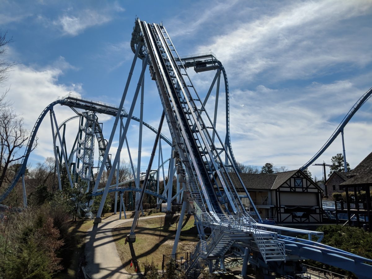 A picture of Griffon, one of the eight roller coasters thrill seekers can ride at Busch Gardens in Virginia