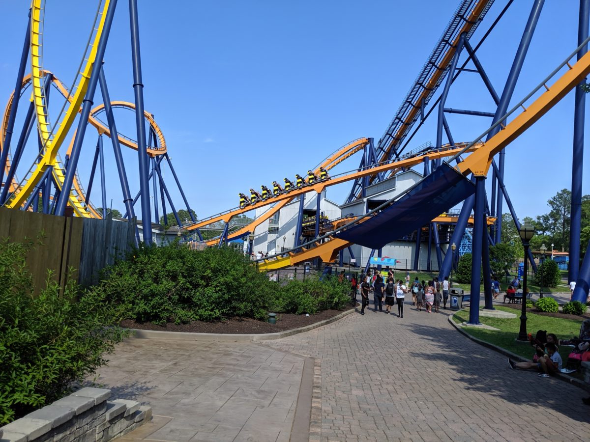 Kings Dominion near Richmond Virginia has more roller coasters than Busch Gardens, including the roller coaster pictured here