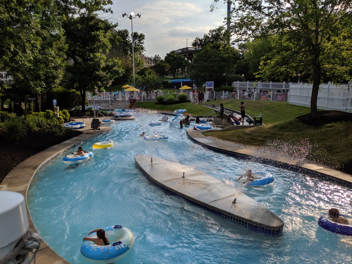 Kings Dominion theme park in Richmond Virginia has a water park inside it that has a lazy river