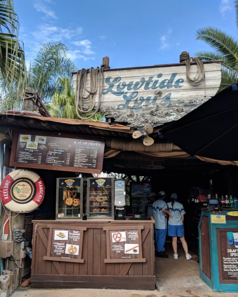 Lowtide Lou's Restaurant with Menu, Snacks, Drinks at Typhoon Lagoon in Disney World